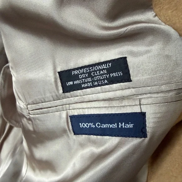 Vintage 100% Camel Hair Blazer For Men Size Large - Picture 3 of 4